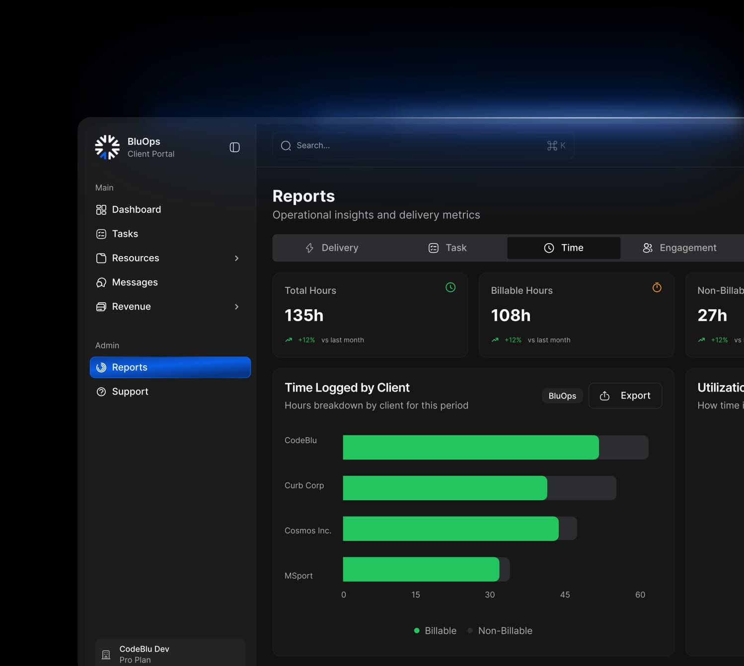 BluOps ClickUp client portal preview