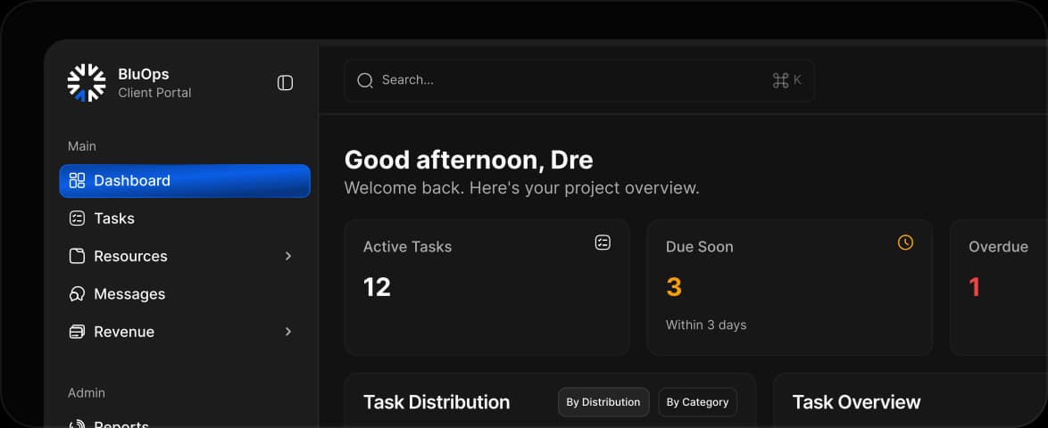 Client-facing project dashboard